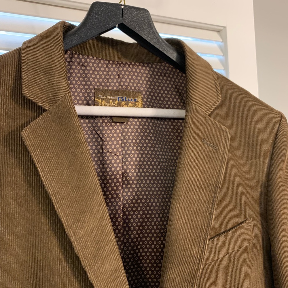 Pronto Uomo Blue Brown Corduroy Blazer